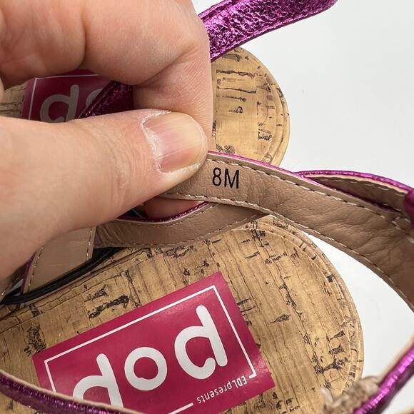 Pop Womens Admission Heeled Sandals Pink Fuschia Size 8M - Picture 10 of 16